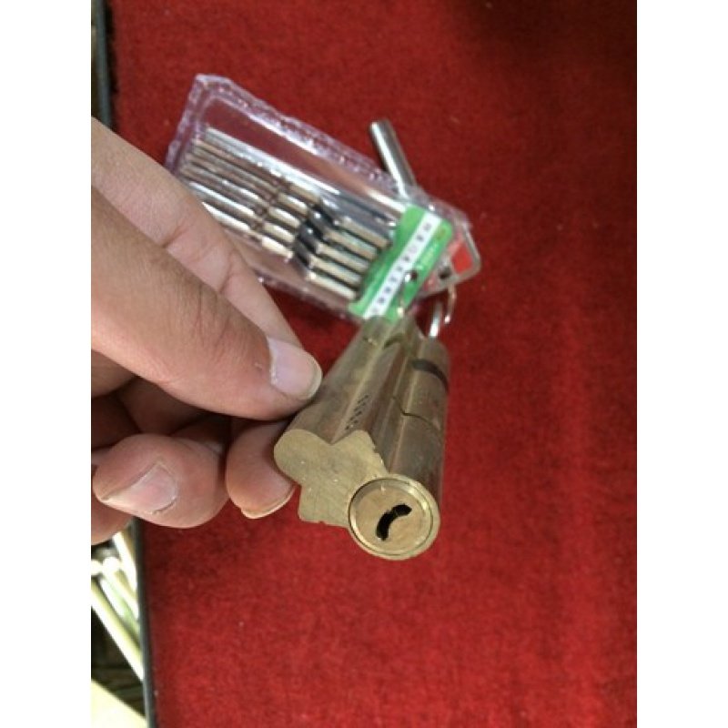 步阳防盗门锁芯纯铜老三叉防开防盗 月牙型钥匙 三维锁芯锁心中国