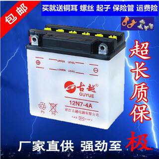 古越水蓄电池12v9a免维护踏板干电池125摩托车电瓶12V7AH助力通用