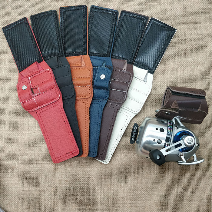 弹弓真皮腕带射鱼轮重型魔术贴腕
