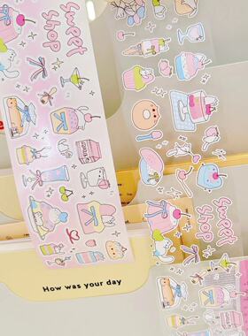 38包u王见货hello smile原创心情标语 sweet shop 贴纸卷手帐