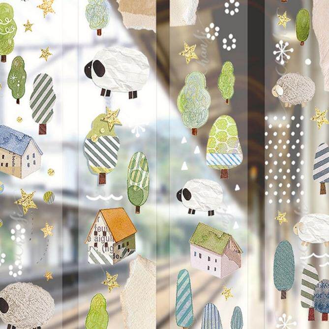 38包u王见货木蝉司原创胶带绵羊森林pet和纸 手帐可爱小清新百搭