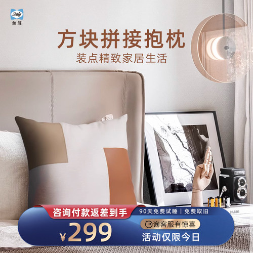 Sealy丝涟方块拼接抱枕