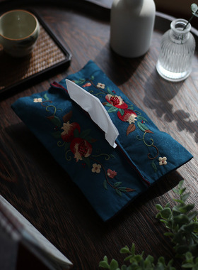 花寄 福寿三多刺绣diy布艺纸巾包立体刺绣抽纸袋盒原创安居礼物