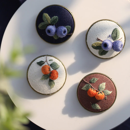 花寄刺绣diy手工材料包立体胸针