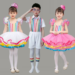 六一儿童演出服幼儿男女童舞蹈服亮片女蓬蓬纱裙可爱连衣裙表演服