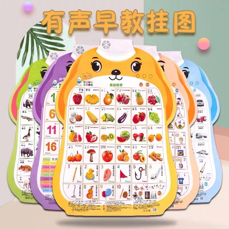 语音图片点读水果拼音人物挂图知识幼儿贴纸墙贴早教宝宝海报认知