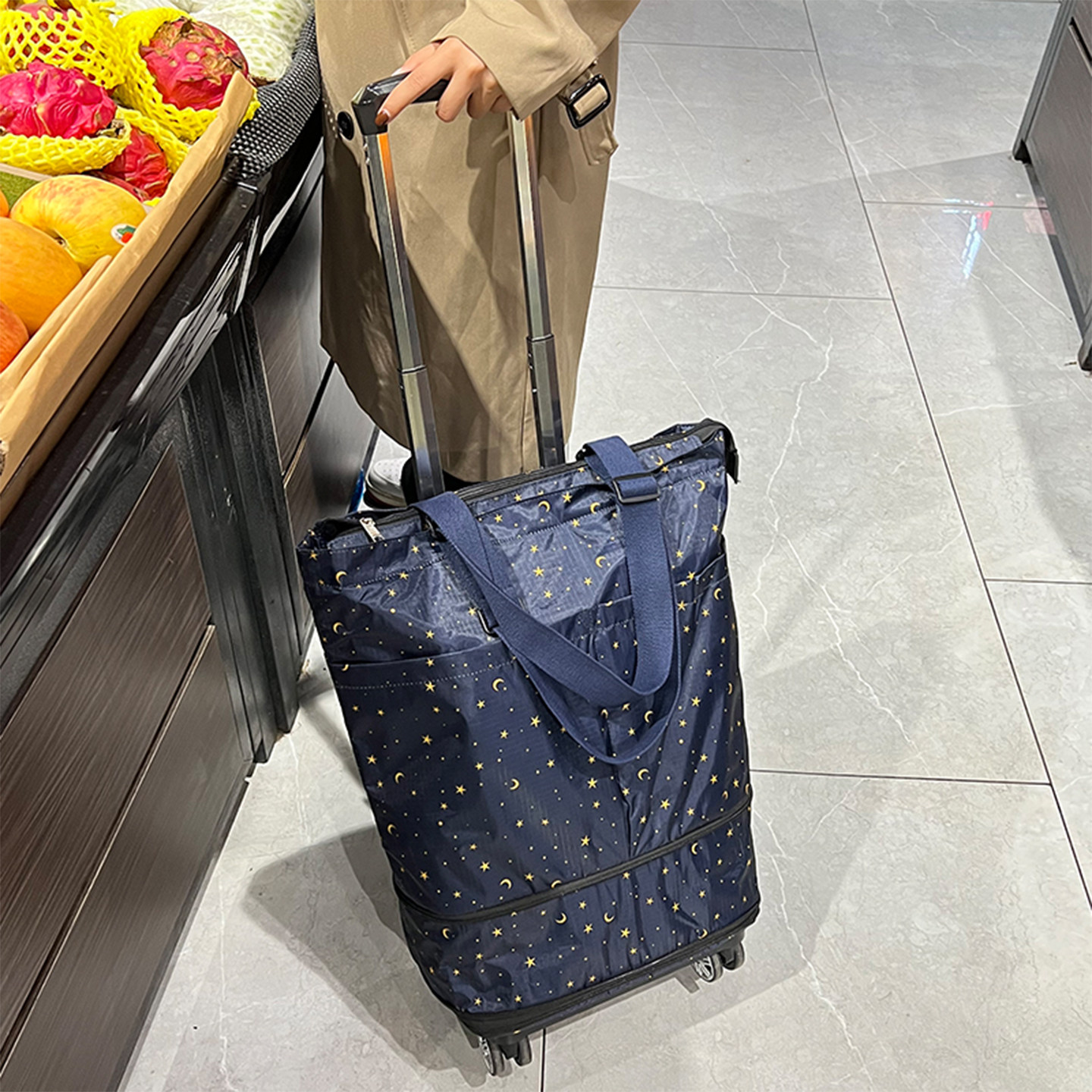 可折叠购物车大容量买菜车万向轮