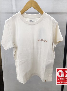 Dickies白色纯棉圆领夏季女士休闲短款时尚短袖T恤DK013098F901