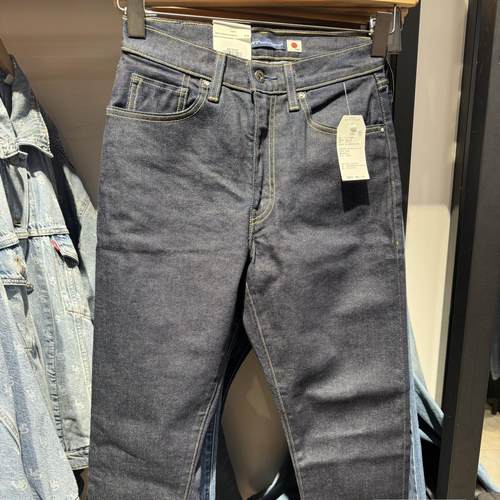 Levis李维斯日本面料赤耳牛仔裤女高腰微锥靛蓝色长裤 A0575-0001