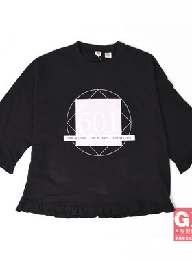 国内Levi's 李维斯 73487-0000/0001 女 宽松 清爽七分袖T恤