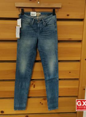 专柜正品Levis 李维斯 LMC女高端做旧蓝紧身小脚牛仔裤01090-0097