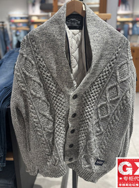 专柜正品灰色Levis李维斯男宽松夹棉开衫针织棉服外套001DT-0001