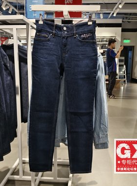 正品Lee413中腰小直脚深蓝女时尚牛仔裤LLWB1004333AZ00F-A00153