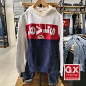 levis李维斯男 拼接LOGO 时尚 专柜正品 休闲连帽卫衣74591 0000