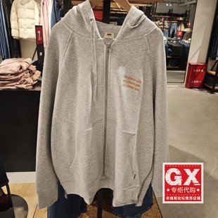 卫衣0016N 女士灰色拉链连帽长袖 0003 levis李维斯2024秋冬季 正品