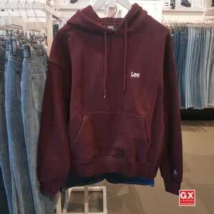 正品 韩国设计款 宽松连帽Logo棕色卫衣LUT006417203196 A04857 Lee