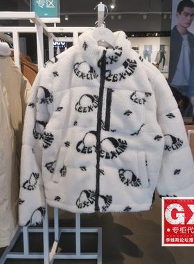 专柜Lee男女同款白色羊羔毛加厚羽绒外套LUT007202204195-A00005