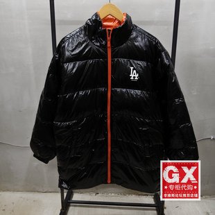 NewEra纽亦华男女MLB保暖系列黑色亮面保暖中长款羽绒服13038775