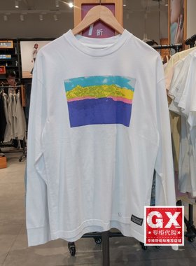 levis李维斯A1006-0003时尚白色图案印花圆领纯棉男士长袖T恤