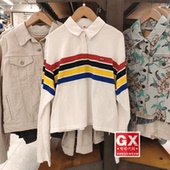 69558 专柜正品 levis李维斯纯棉鲜亮条纹精工剪裁女士针织衫 0000