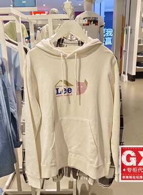 正品Lee专柜白色小LOGO女士时尚百搭卫衣LWT0013046UK00F-A00005