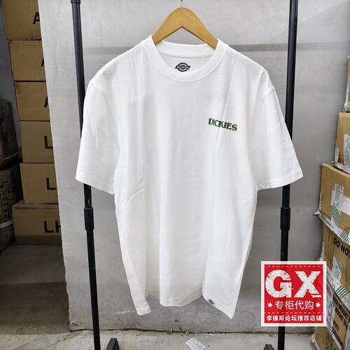 正品Dickies迪凯斯夏男式经典款logo圆领印花短袖T恤DK012926WHX1