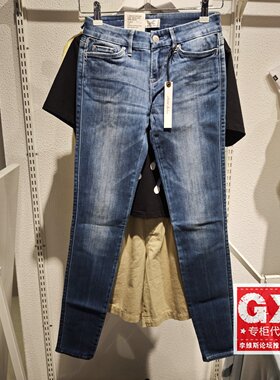 专柜正品Lee优形丹宁418修身收脚百搭黑色女牛仔裤LWN418c283GQ
