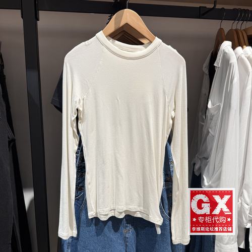 Levis李维斯正品2025女款白色宽松舒适纯棉长袖T恤a5990-0000