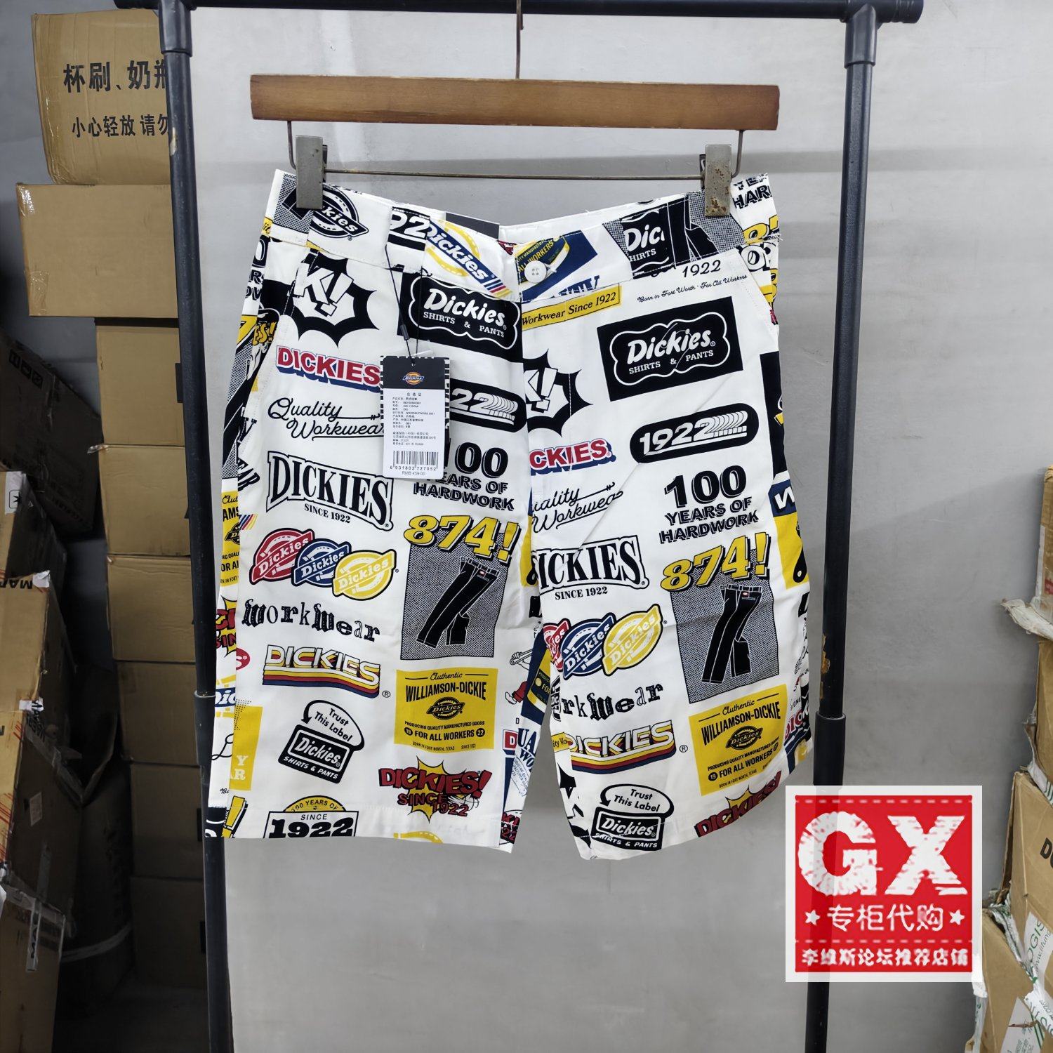 专柜正品DICKIES男士印花工装纯棉时尚休闲短裤DK010266C901