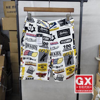 专柜正品DICKIES男士印花工装纯棉时尚休闲短裤DK010266C901
