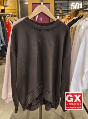 levis李维斯A1427-0002时尚黑色落肩宽松版女士长袖圆领卫衣