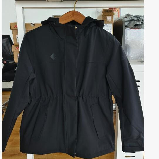特步薄棉服女款2025冬季新款中长款防风保暖休闲外套975428170533