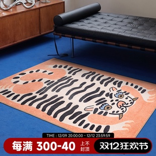 老虎地毯儿童卧室客厅地毯床边毛绒加厚地毯ins少女可爱 楼兰美惠