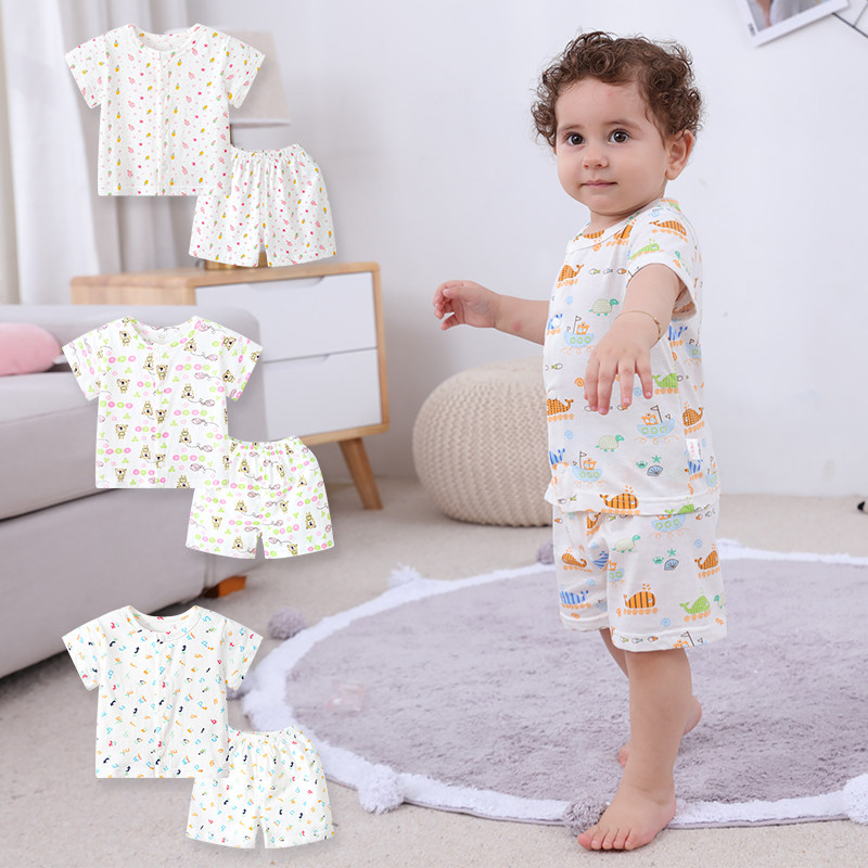 children Short sleeved suit pure cotton baby shorts Boy girl half sleeve T-shirt baby clothes Summer wear New products 2019in the Children/Baby/Family fitted , Set  category - from Buy2taobao.com to provide professional Taobao agent buy service