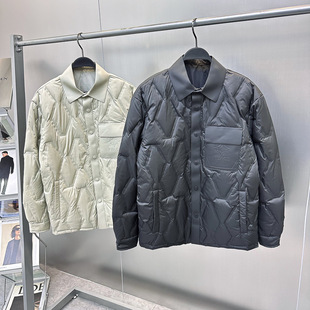 男装冬季新款翻领羽绒羽绒服时尚衬衫式单排扣羽绒服潮 B1ACE4223