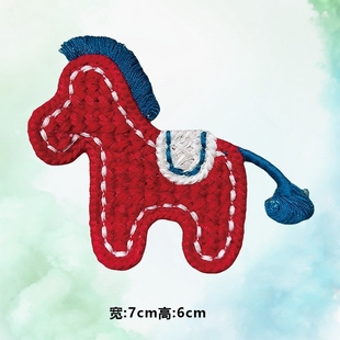 烫画图案新款麻花辫扬蓝色尾巴红色小马烫画贴印花衣服热转印白墨