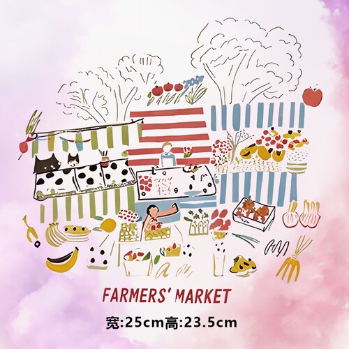 潮牌FARMERS儿童线条画图案烫画贴印花衣服图案贴热转印白墨