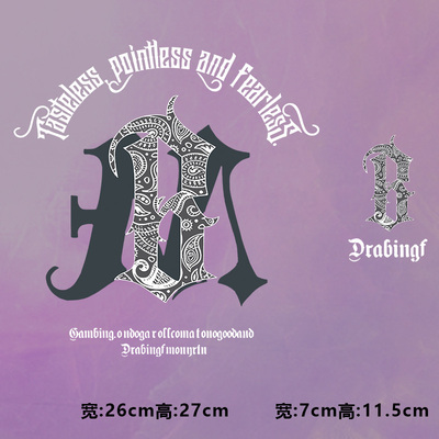 烫画图案新款tasteless腰果花大b烫画贴印花衣服热转印白墨烫画