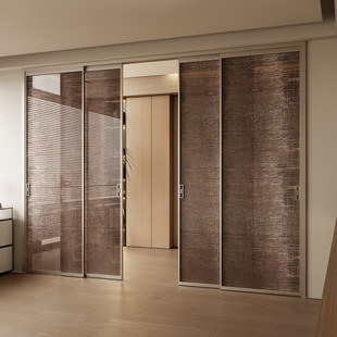 单玻夹丝门推拉门厨房门客厅阳台玻璃门室内折叠门隔断门定制新款