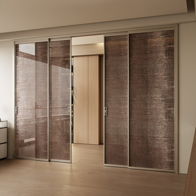 单玻夹丝门推拉门厨房门客厅阳台玻璃门室内折叠门隔断门定制新款