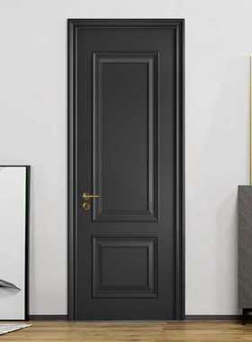 极简复合烤漆实木门卧室家用书房隔音房间门套装折叠室内门定制