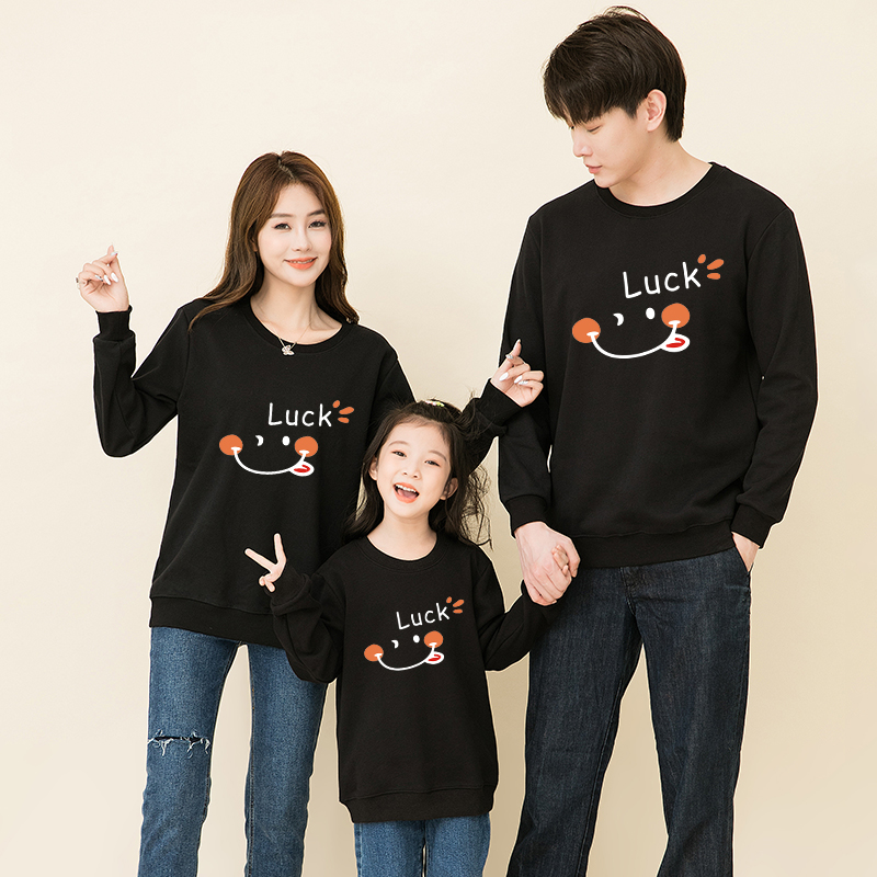 高端亲子装春秋款2025新款潮洋气母子母女时尚卫衣一家三口装外套