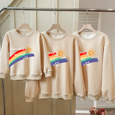 亲子装春秋冬装小月龄母子外套一家三四口2025新款高端母女装卫衣