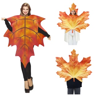 枫叶造型人偶连体衣演出服派对表演服饰树叶舞台装扮音乐剧服装