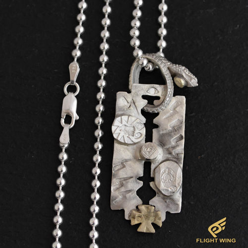 高山隆stoplight銀蛇银刀片银骷髅鹰标十字点金项链吊坠男女手工