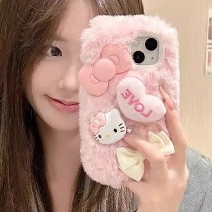 kitty猫咪y77毛绒y78m 11s hello pro z9x y36i秋冬IQOO13 6手机壳iqoo vivoy37女款 z8x 7se IQOONEO10