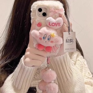 2pro 12一加ace3V 秋冬天立体星之卡比带手绳13mini毛绒绒女生16pro适用iPhone15promax手机壳14plus苹果11