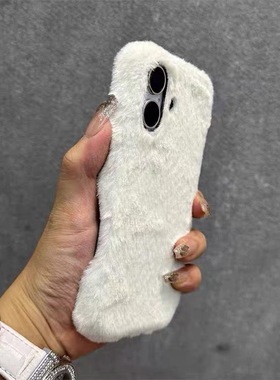 小清新白色清纯a57秋冬天毛绒A58x/a97手机壳V70S/V50女生v60S真我NEO7se/gt6/5手机壳Realme15pro+/14/13/12