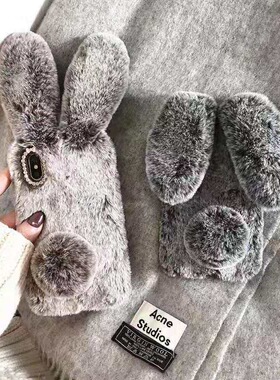 秋冬款毛绒y77可爱y78m兔子保暖手y37女vivo y36i/IQOO13/12/11s/IQOONEO10/9s pro+7se/6手机壳iqoo z9x/z8x