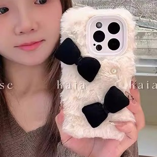 12se手机壳magic8 7pro 小红书小清新秋冬款 6荣耀play10c 8T女 毛绒绒蝴蝶结小众适用华为nova15pro